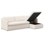 Landry 109_ Right Storage Sleeper Sectional - Ivory Wool Bouclé
