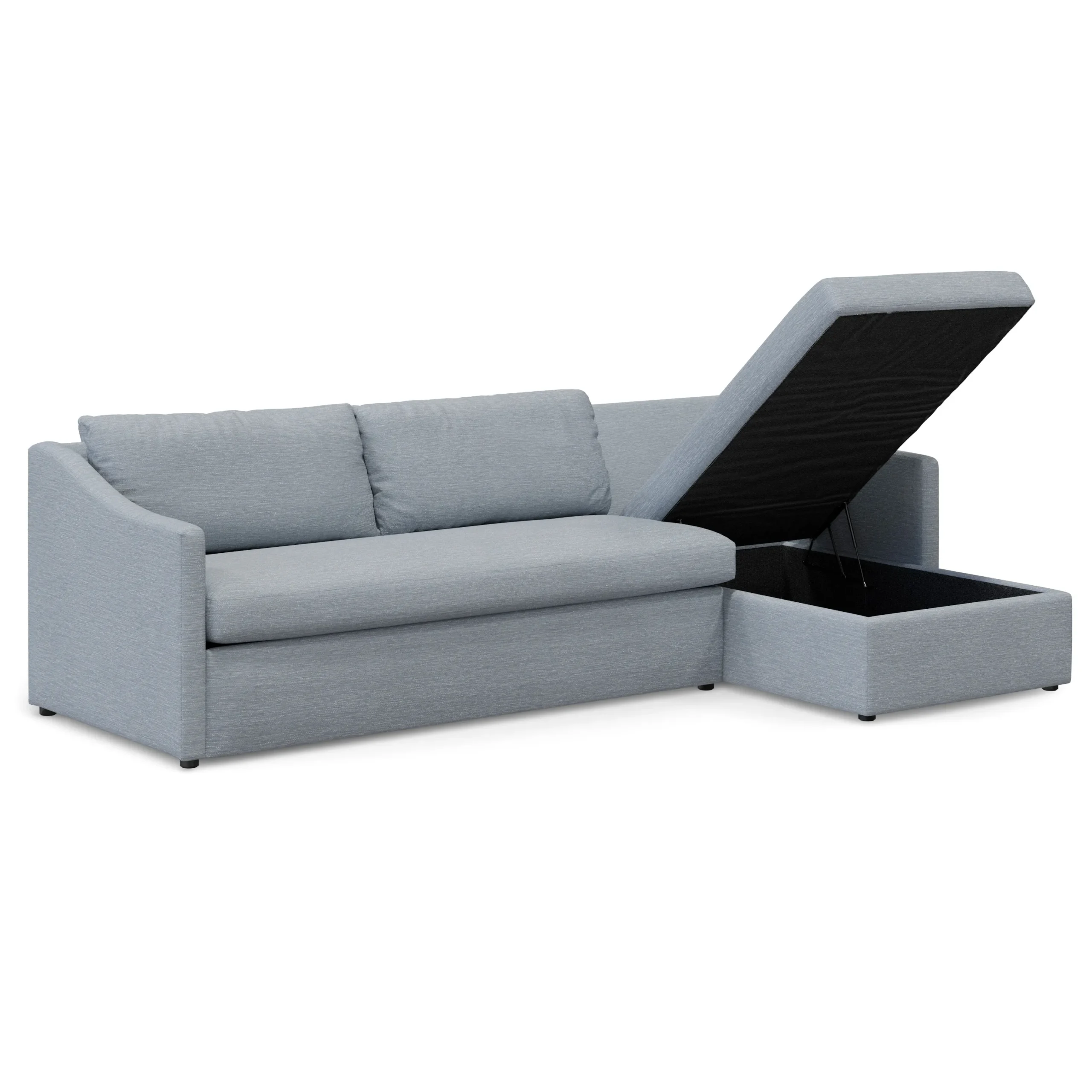 Landry 109_ Right Storage Sleeper Sectional - Silver Light Blue - Image 5