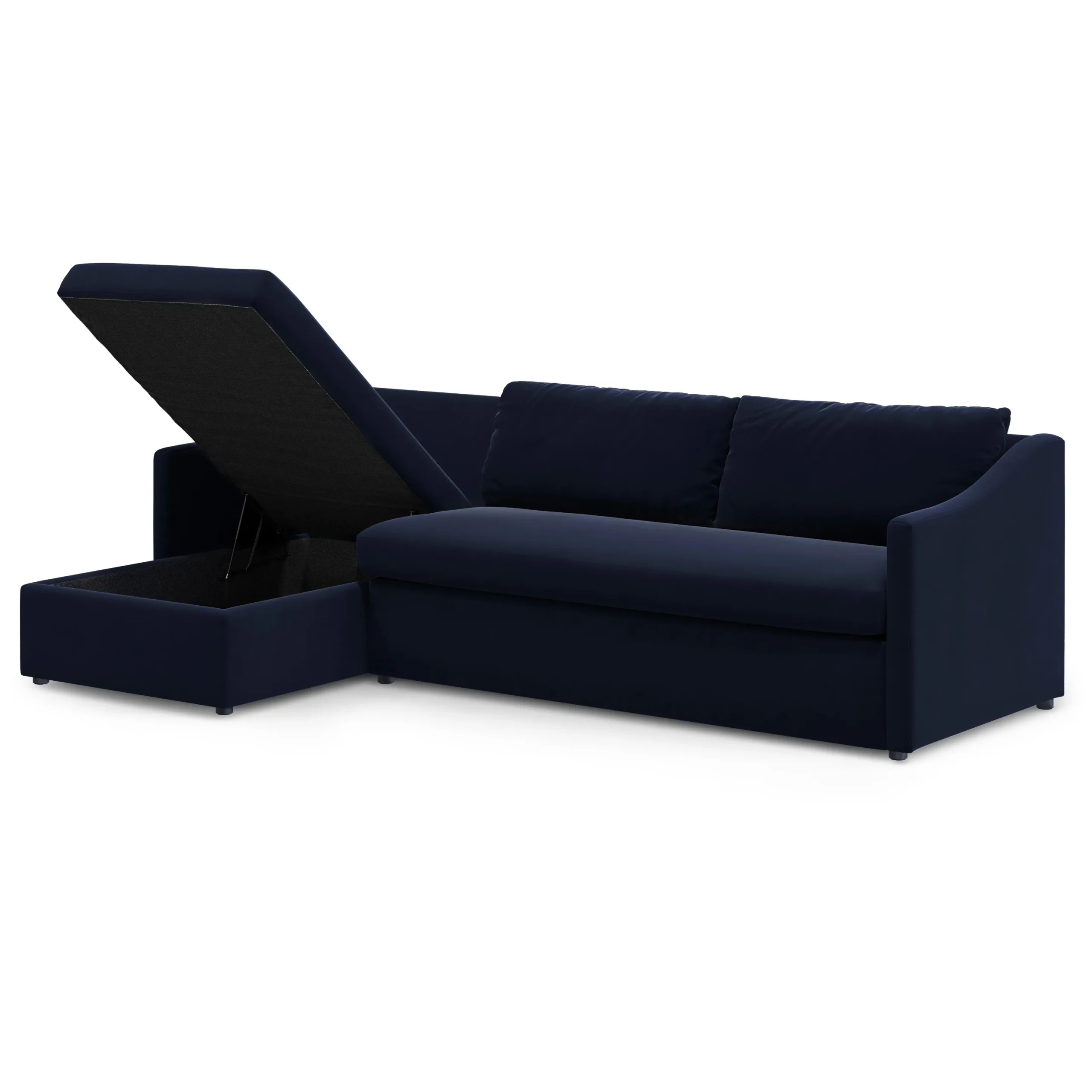 Landry 109_ Velvet Left Storage Sleeper Sectional - Hale Ink - Image 5