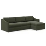 Landry 109_ Velvet Right Storage Sleeper Sectional - Hale Fir Green