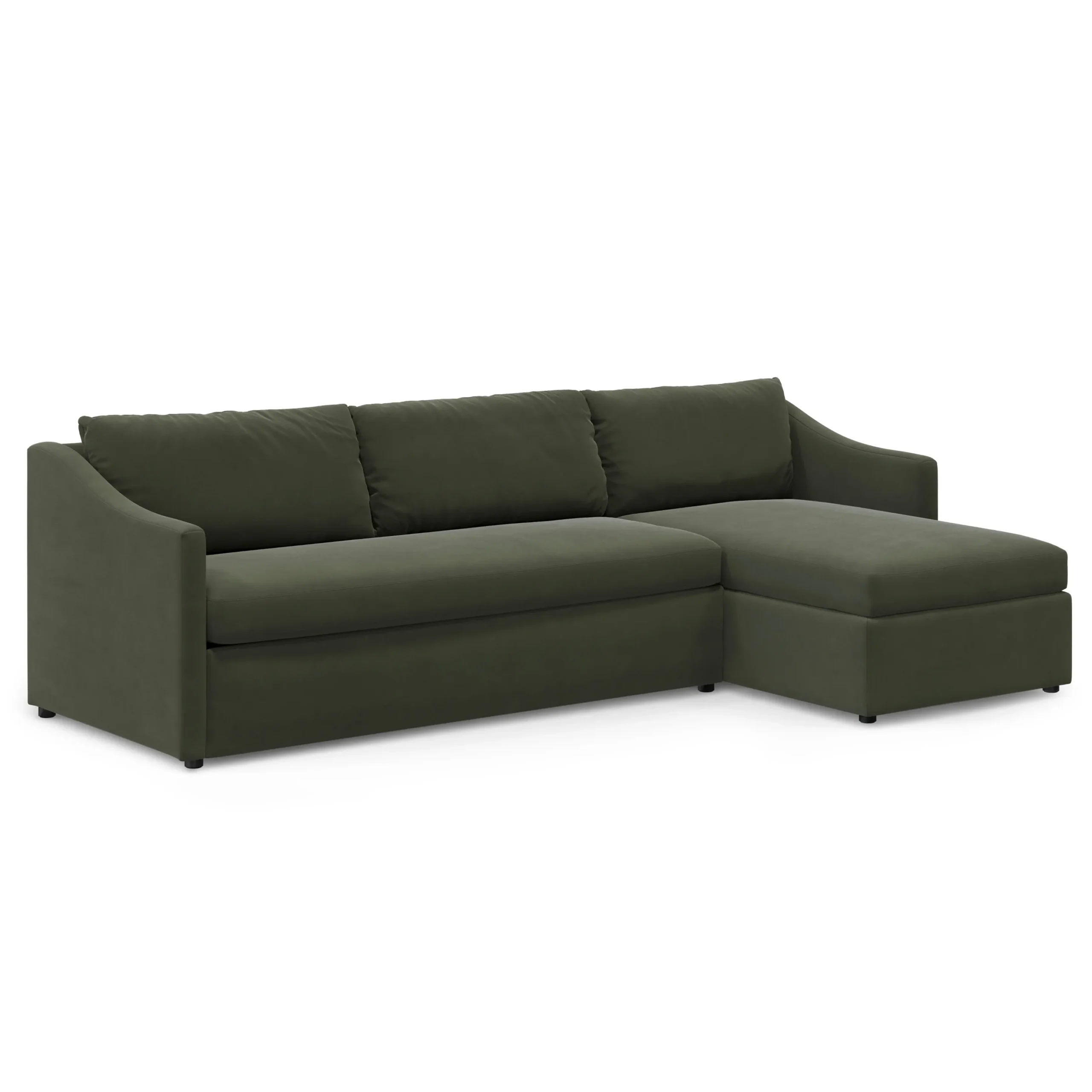 Landry 109_ Velvet Right Storage Sleeper Sectional - Hale Fir Green - Image 2