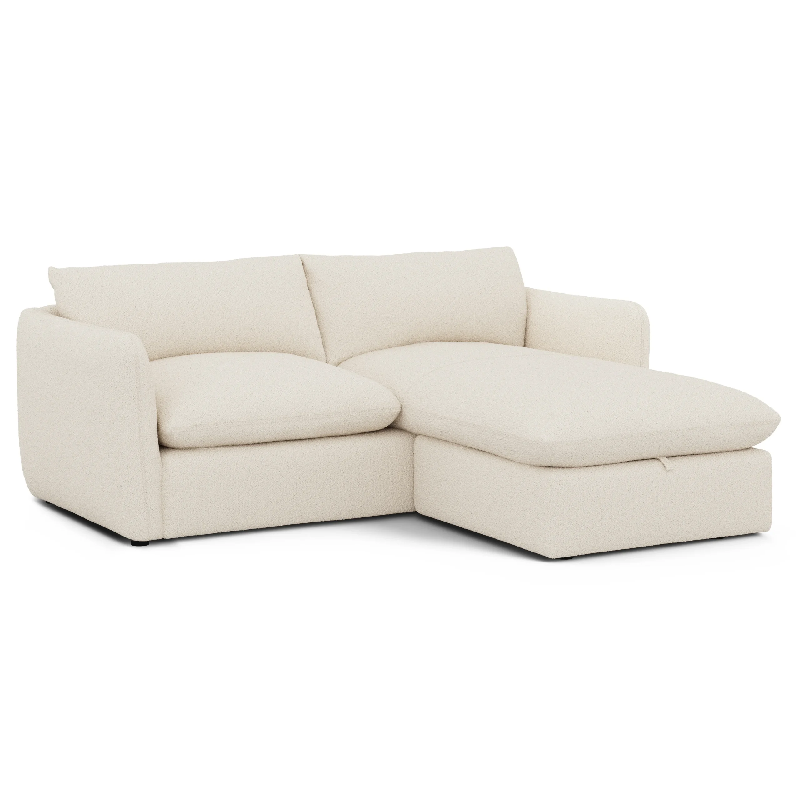 Leigh 86_ Reversible Storage Sectional - Ivory Wool Bouclé - Image 5