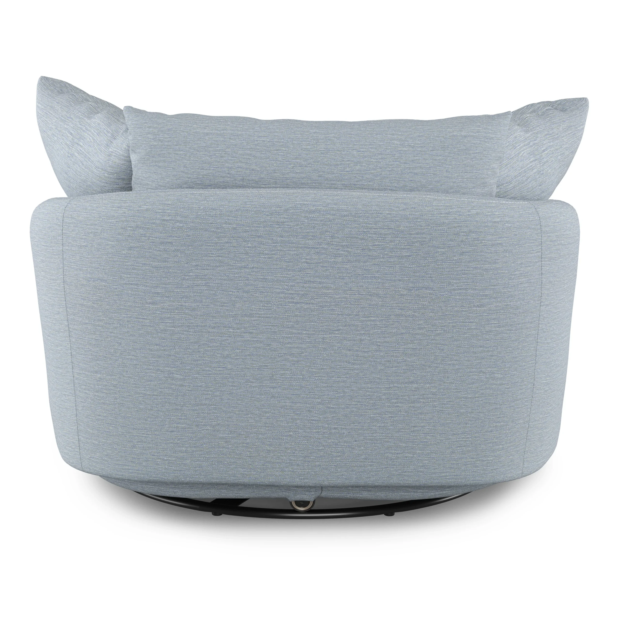 Leigh 47_ Grand Swivel Lounge Chair - Silver Light Blue - Image 7