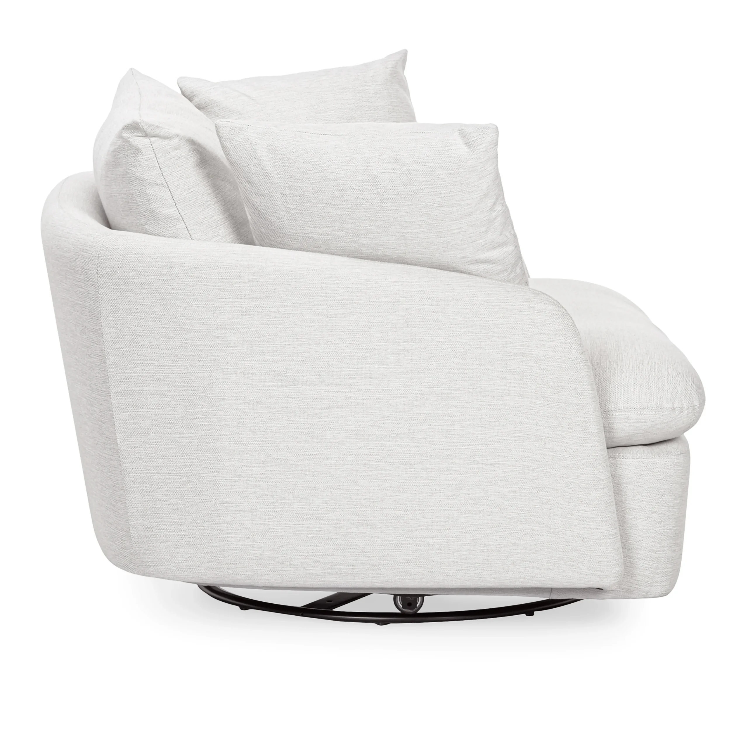 Leigh 47_ Grand Swivel Lounge Chair - Silver Ivory - Image 6