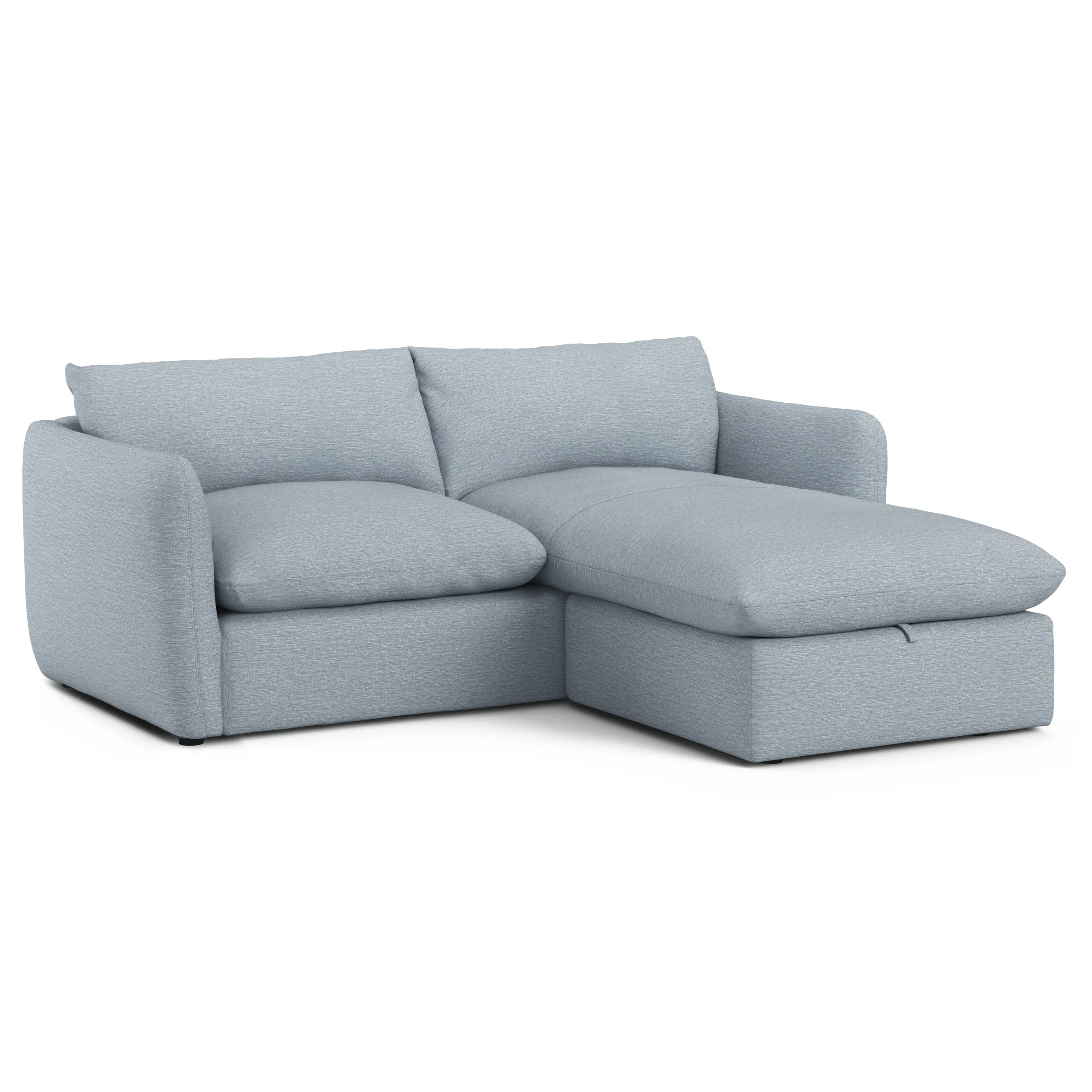 Leigh 86_ Reversible Storage Sectional - Silver Light Blue - Image 5