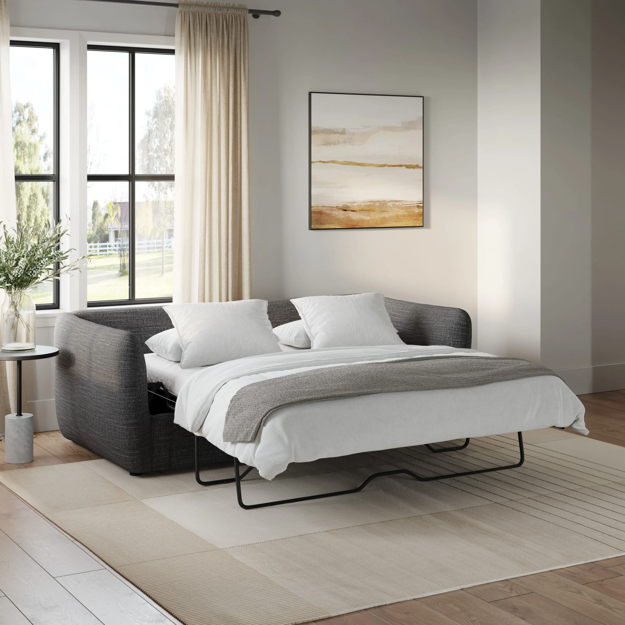 Leigh 86_ Reversible Storage Sleeper Sectional- Napa Charcoal - Image 5