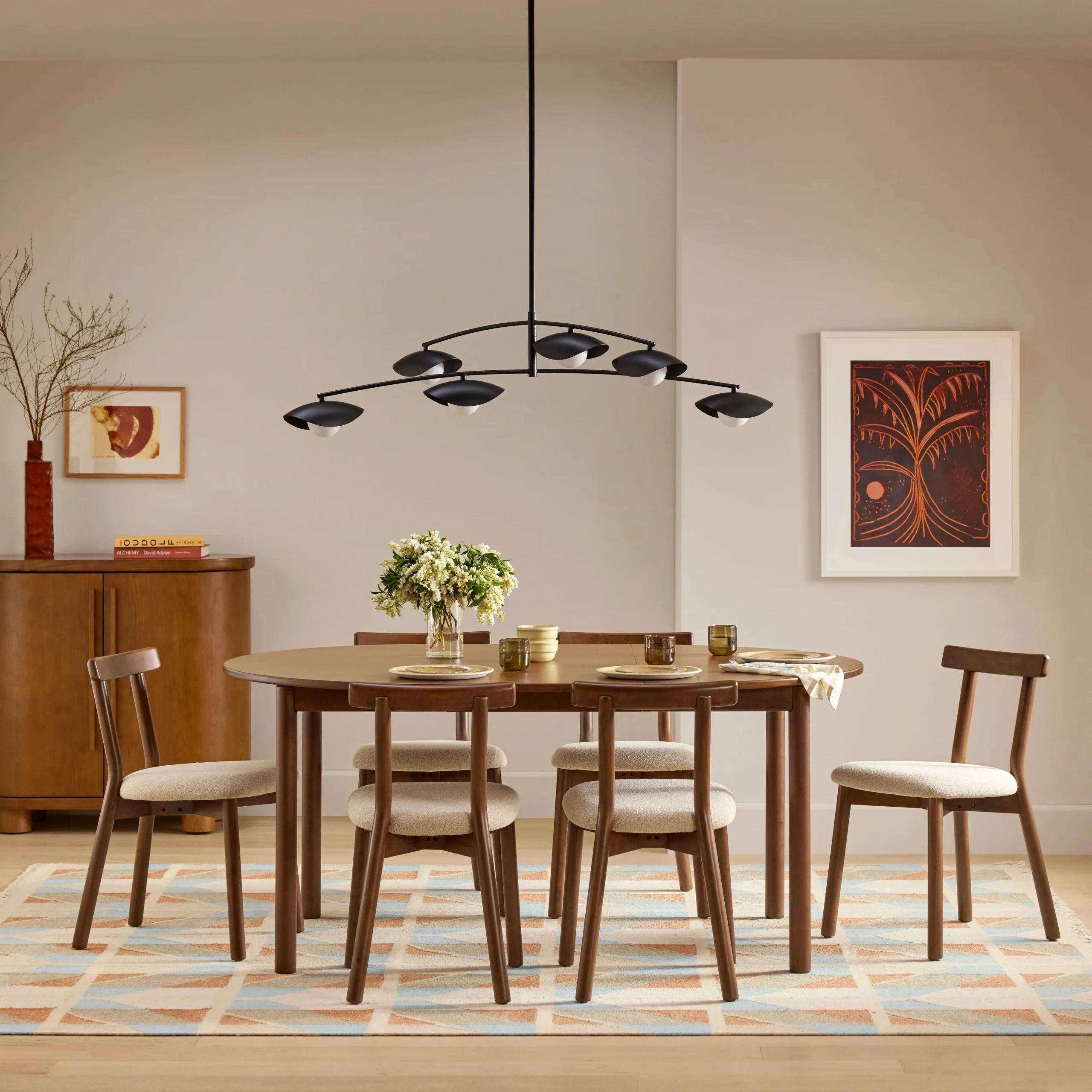 Ulka Dining Chair - Walnut and Ratine Buff - Image 5