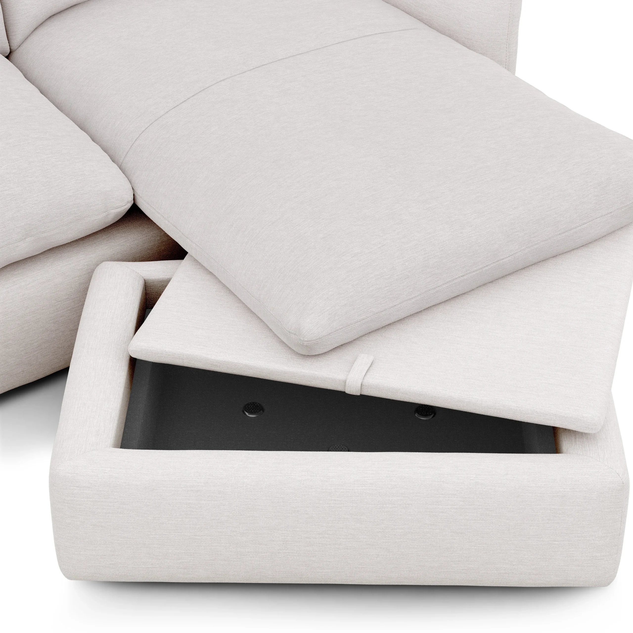 Leigh 86_ Reversible Storage Sleeper Sectional - Silver Gray - Image 5