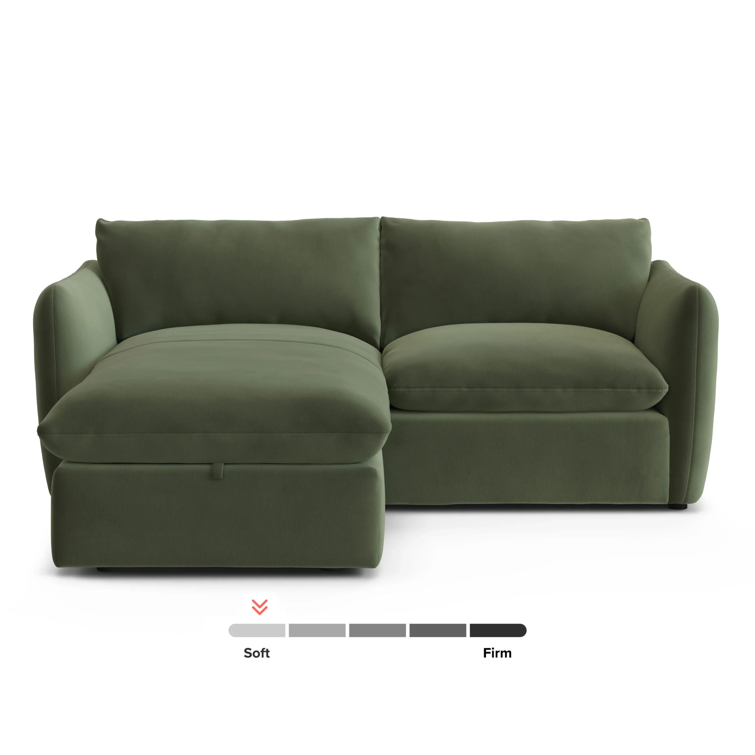 Leigh 86_ Velvet Reversible Storage Sectional - Hale Fir Green - Image 5