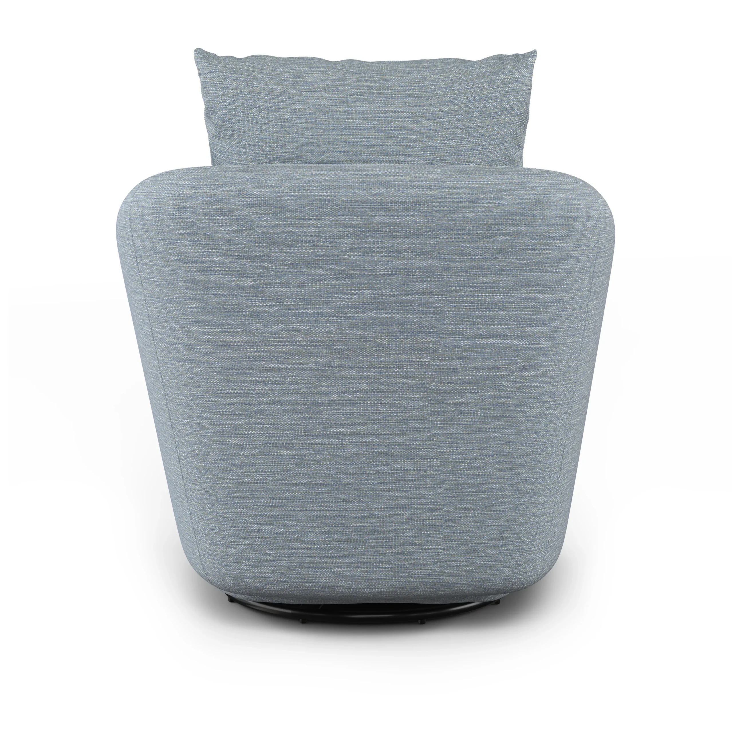 Leigh 33_ Swivel Lounge Chair - Silver Light Blue - Image 10