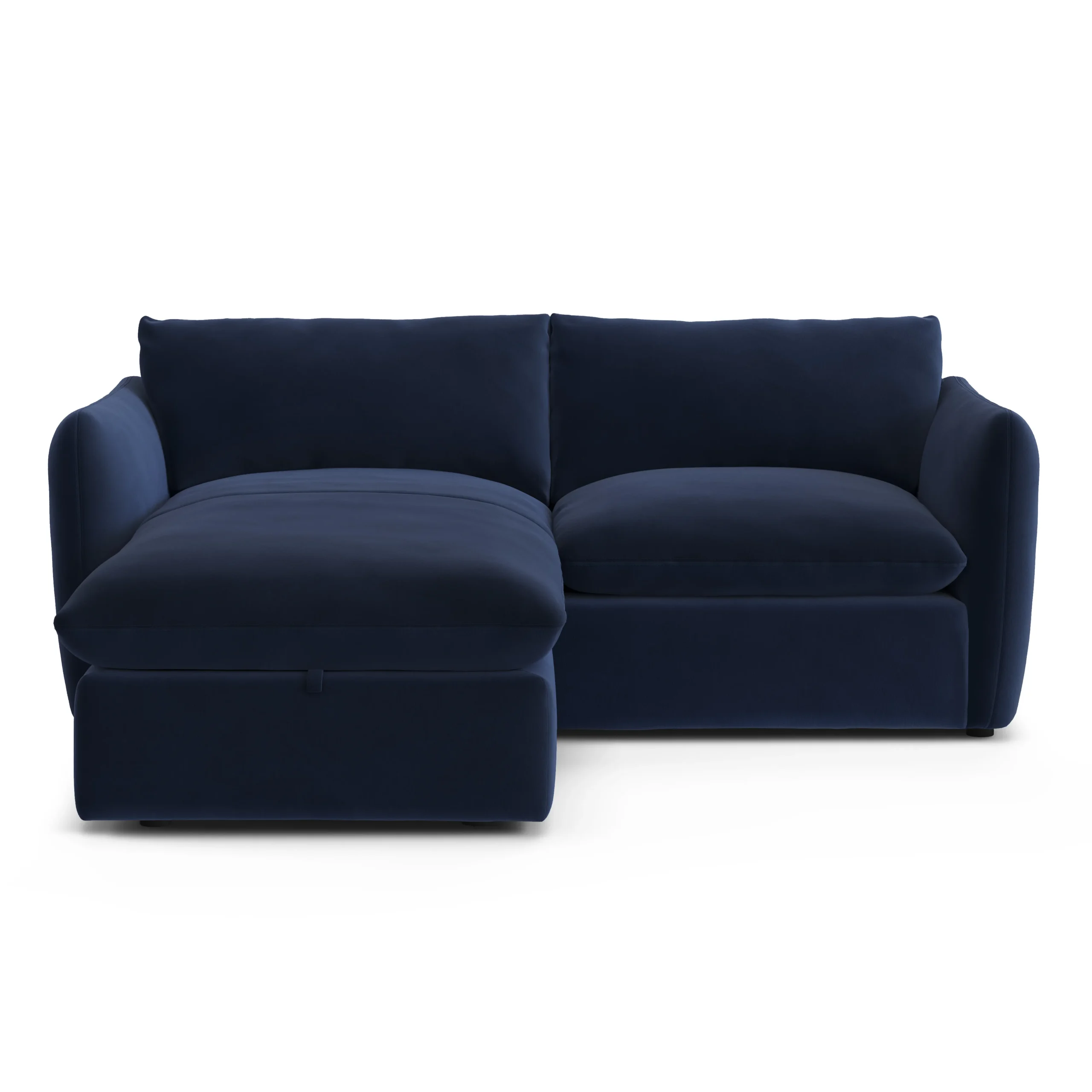 Leigh 86_ Velvet Reversible Storage Sectional - Hale Ink - Image 5