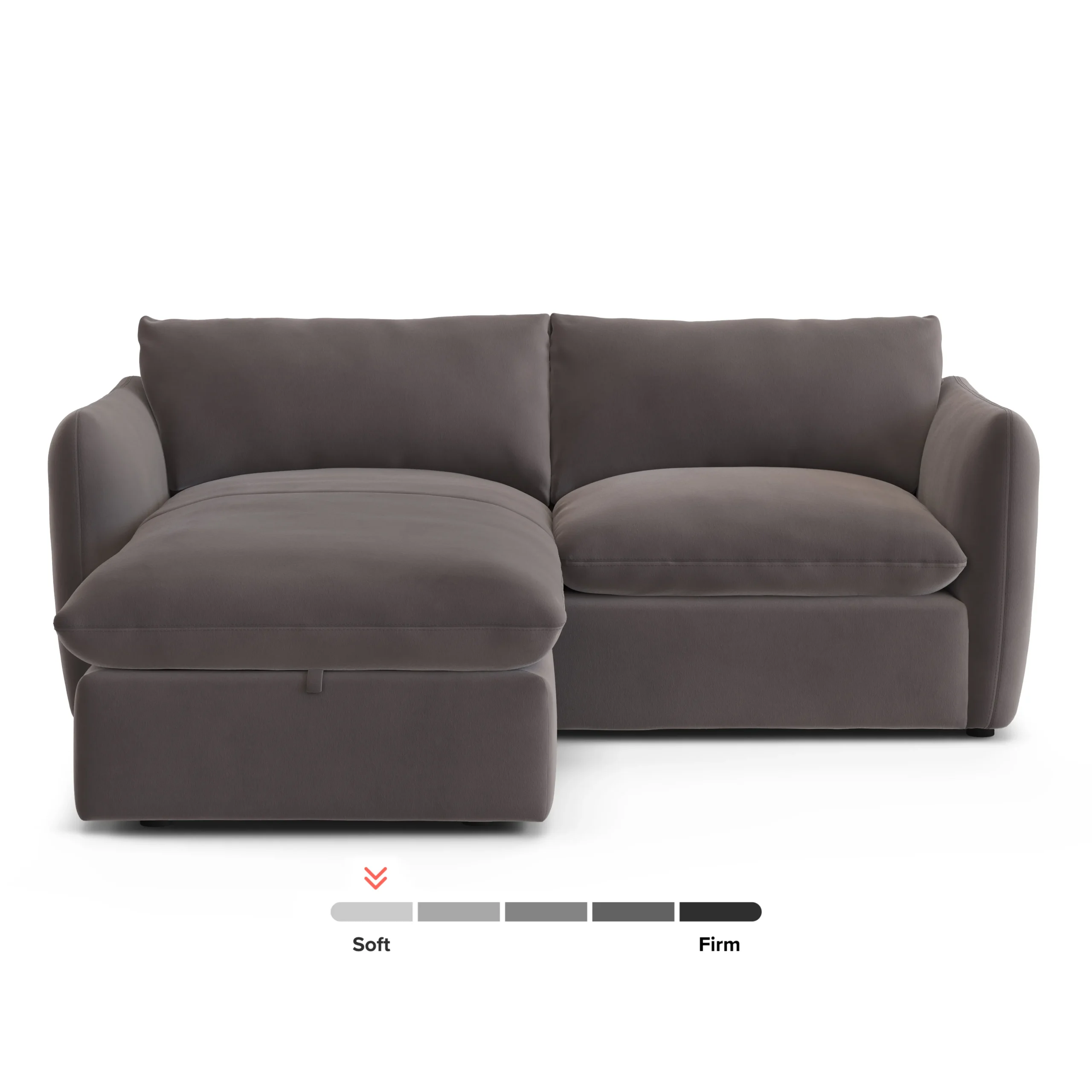 Leigh 86_ Velvet Reversible Storage Sectional - Hale Warm Gray - Image 5