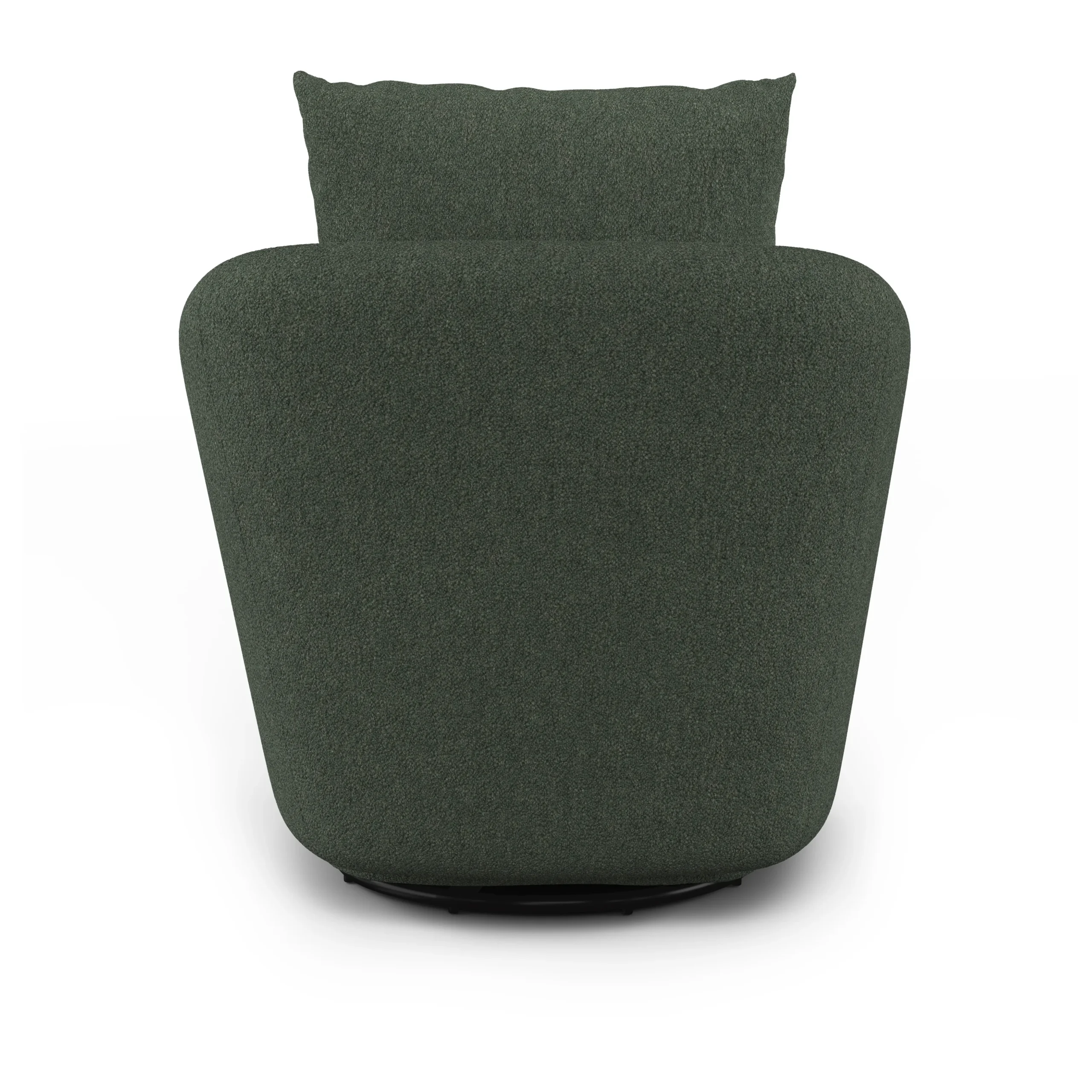 Leigh 33_ Swivel Lounge Chair - Green Wool Bouclé - Image 6