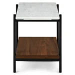 Agotu Marble Side Table - Walnut