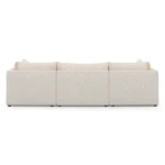 Leigh 121.5_ Modular 3-Seater U-Shaped Sectional - Ivory Wool Bouclé