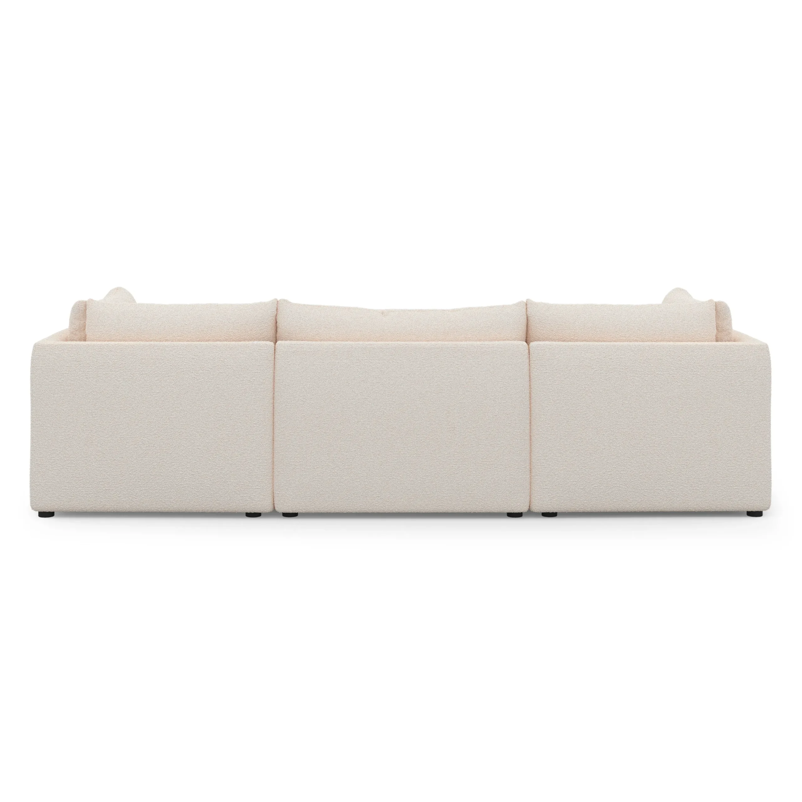 Leigh 121.5_ Modular 3-Seater U-Shaped Sectional - Ivory Wool Bouclé - Image 5