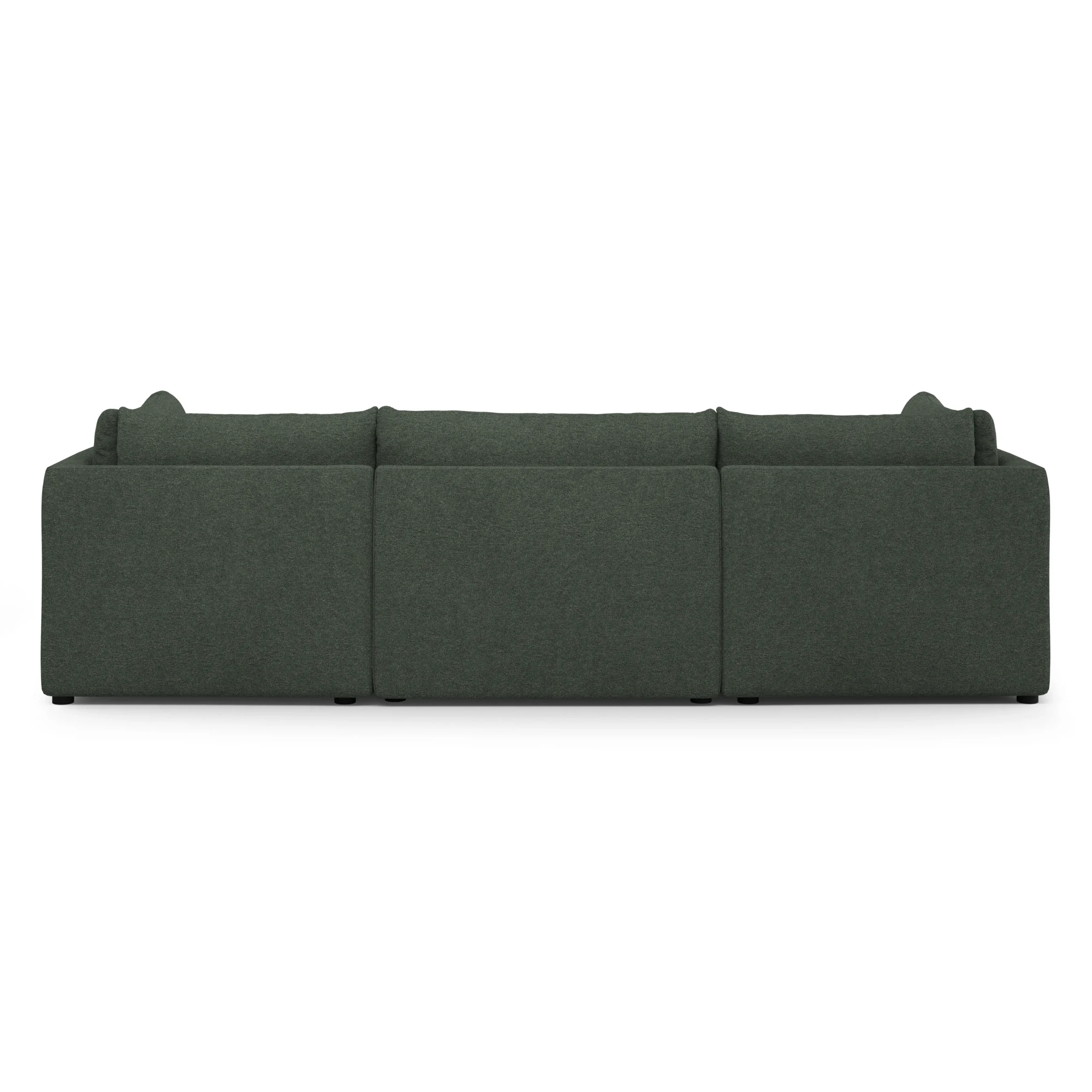 Leigh 121.5_ Modular Open Pit Sectional - Green Wool Bouclé - Image 5