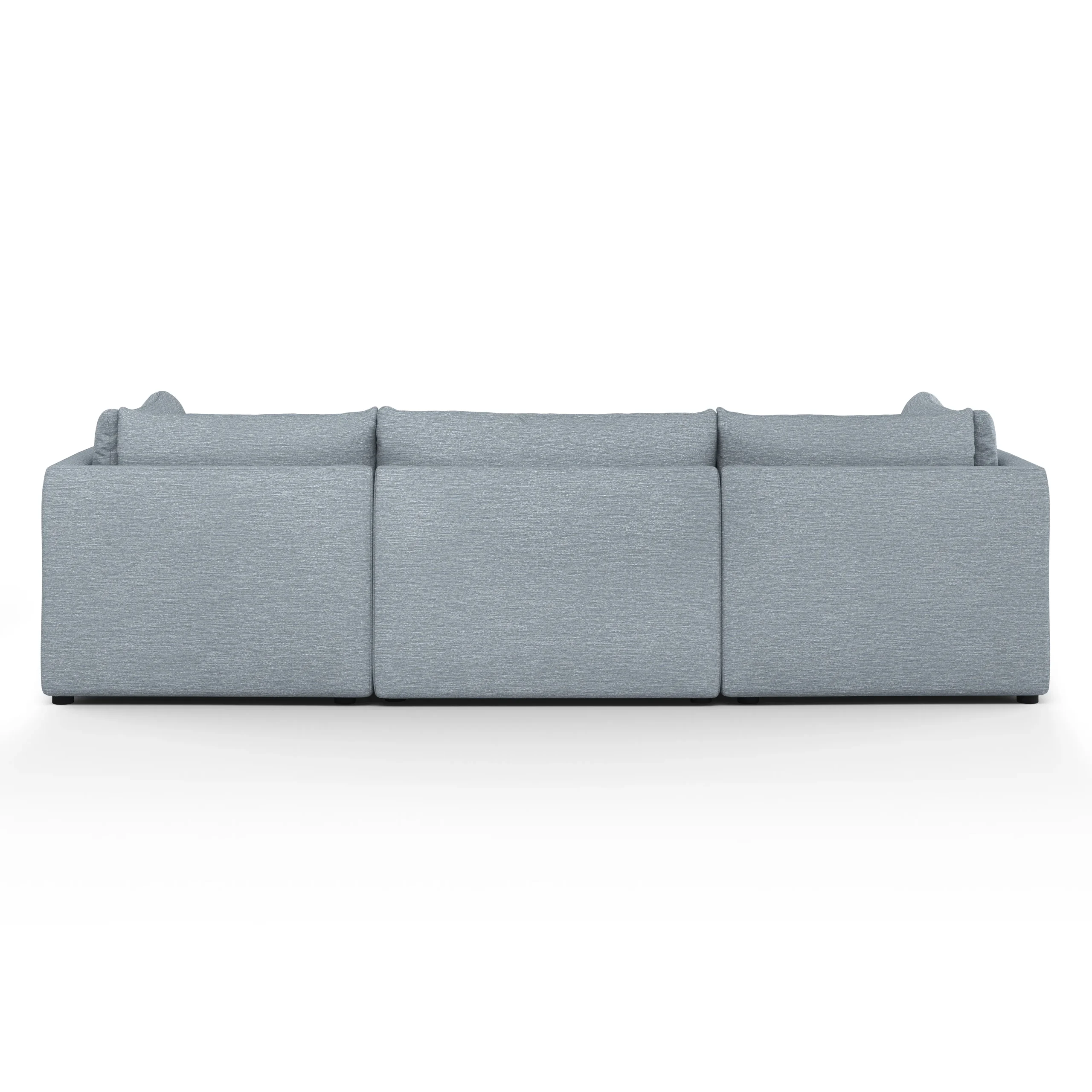 Leigh 121.5_ Modular Open Pit Sectional - Silver Light Blue - Image 5