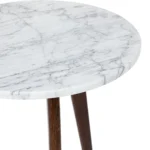 Mara Marble Side Table - Walnut