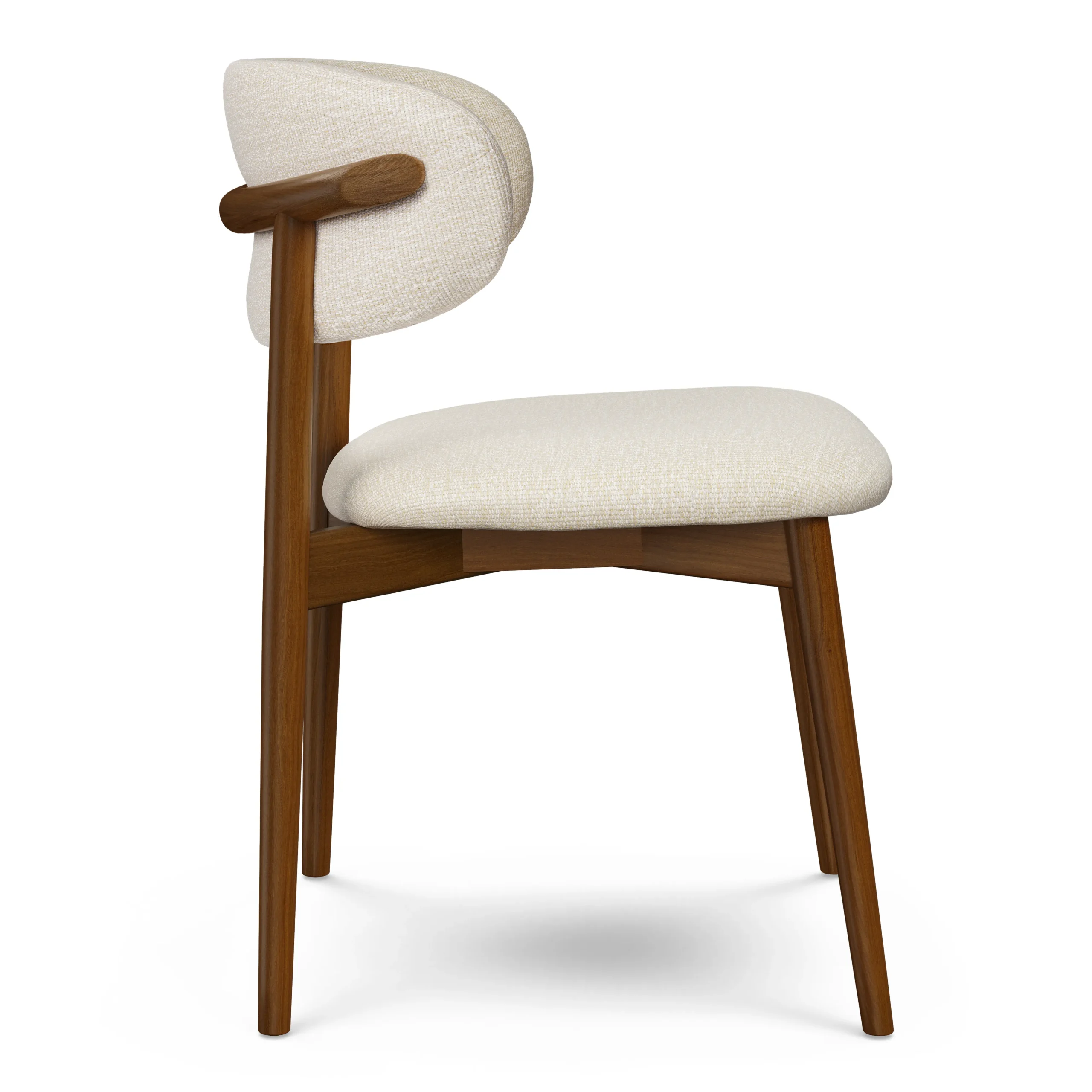 Odin Dining Chair - Walnut and Camelia Ivory - Image 5