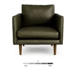 Burrard 32_ Leather Lounge Chair - Charme Green
