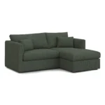Marina 80_ Reversible Storage Sectional - Green Wool Bouclé