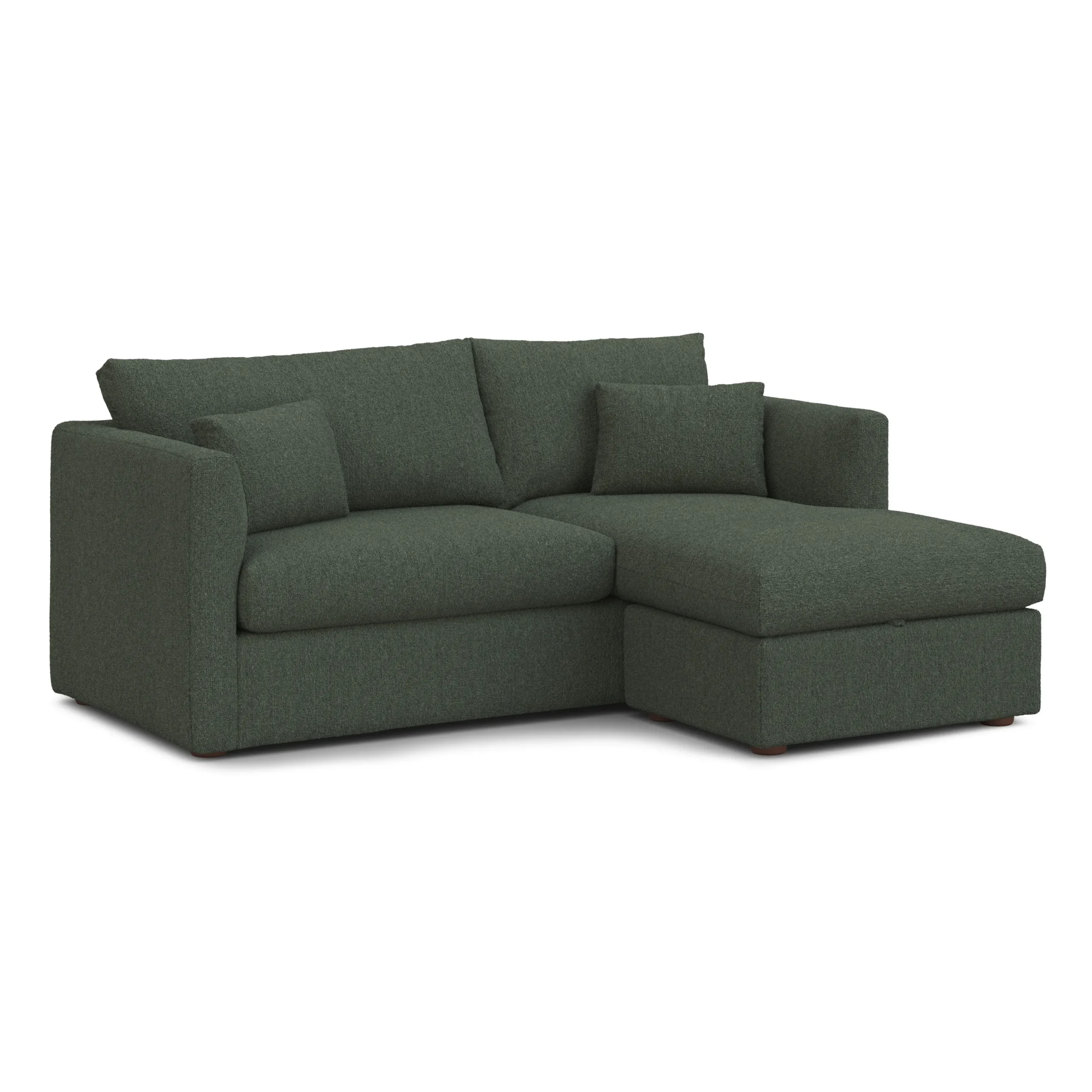 Marina 80_ Reversible Storage Sectional - Green Wool Bouclé - Image 5