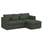 Marina 90_ Reversible Storage Sectional - Green Wool Bouclé