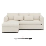 Marina 90_ Reversible Storage Sleeper Sectional - Ivory Wool Bouclé