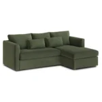 Marina 90_ Velvet Reversible Storage Sectional - Hale Fir Green