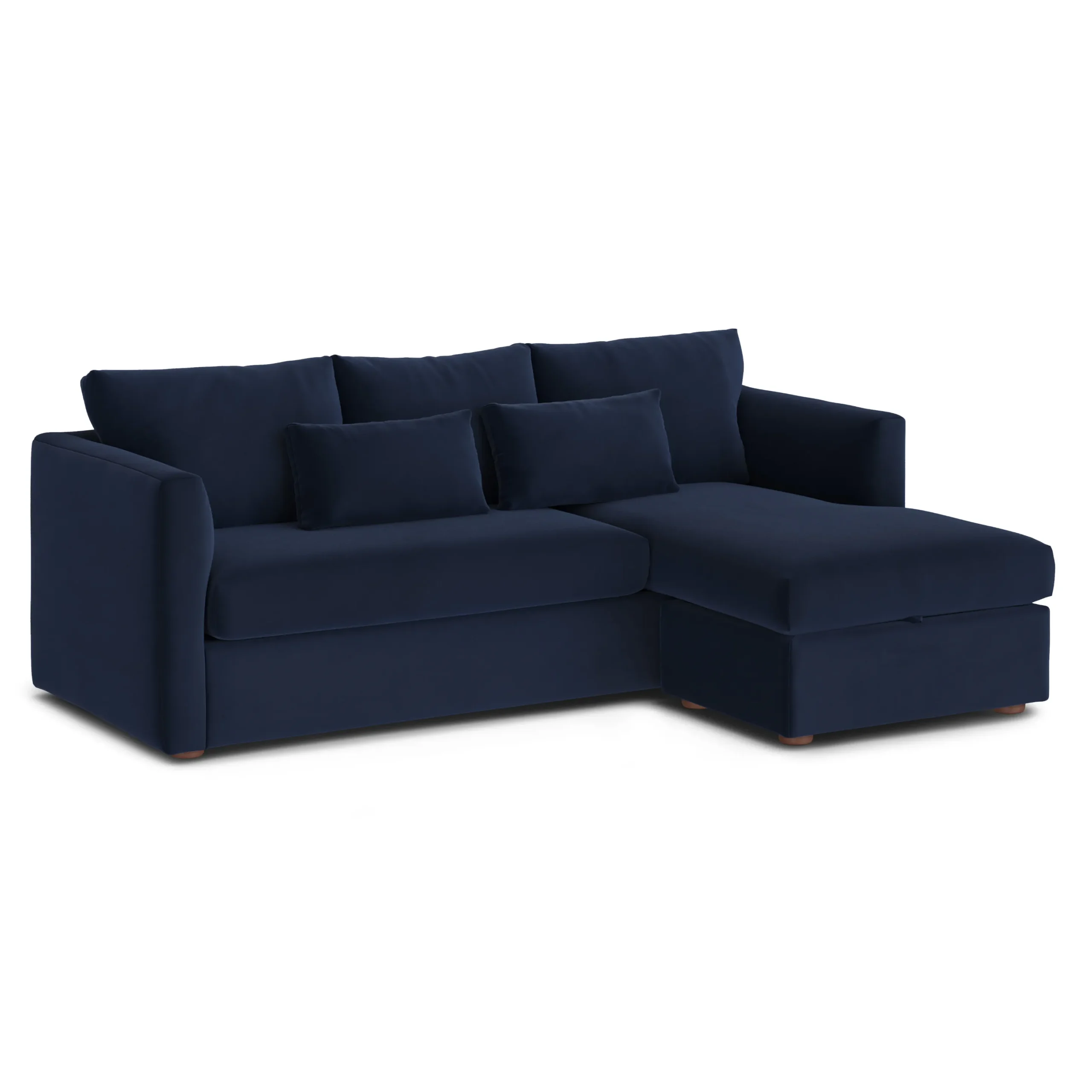 Marina 90_ Velvet Reversible Storage Sectional - Hale Ink - Image 5