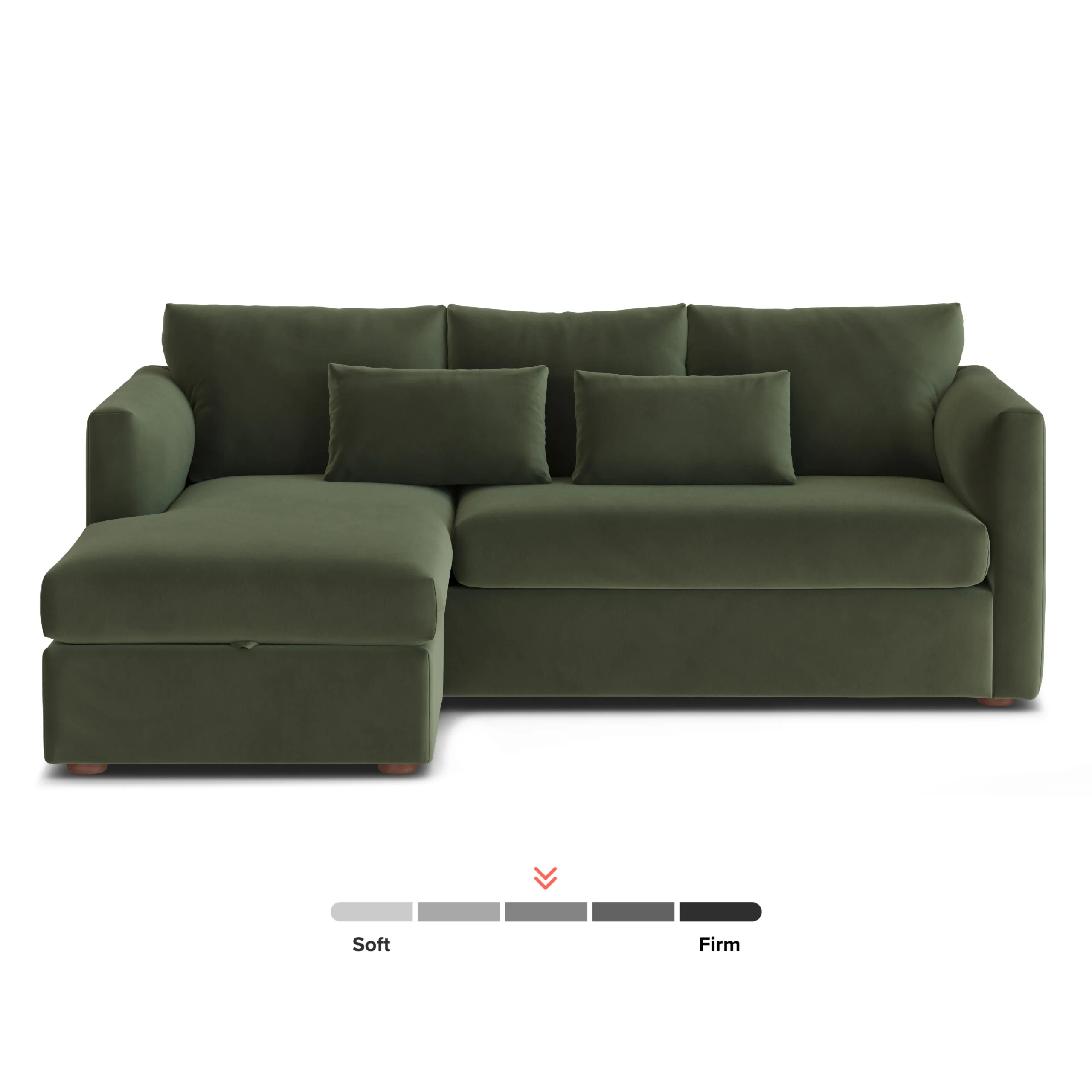 Marina 90_ Velvet Reversible Storage Sleeper Sectional - Hale Fir Green - Image 5