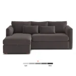 Marina 90_ Velvet Reversible Storage Sleeper Sectional - Hale Warm Gray