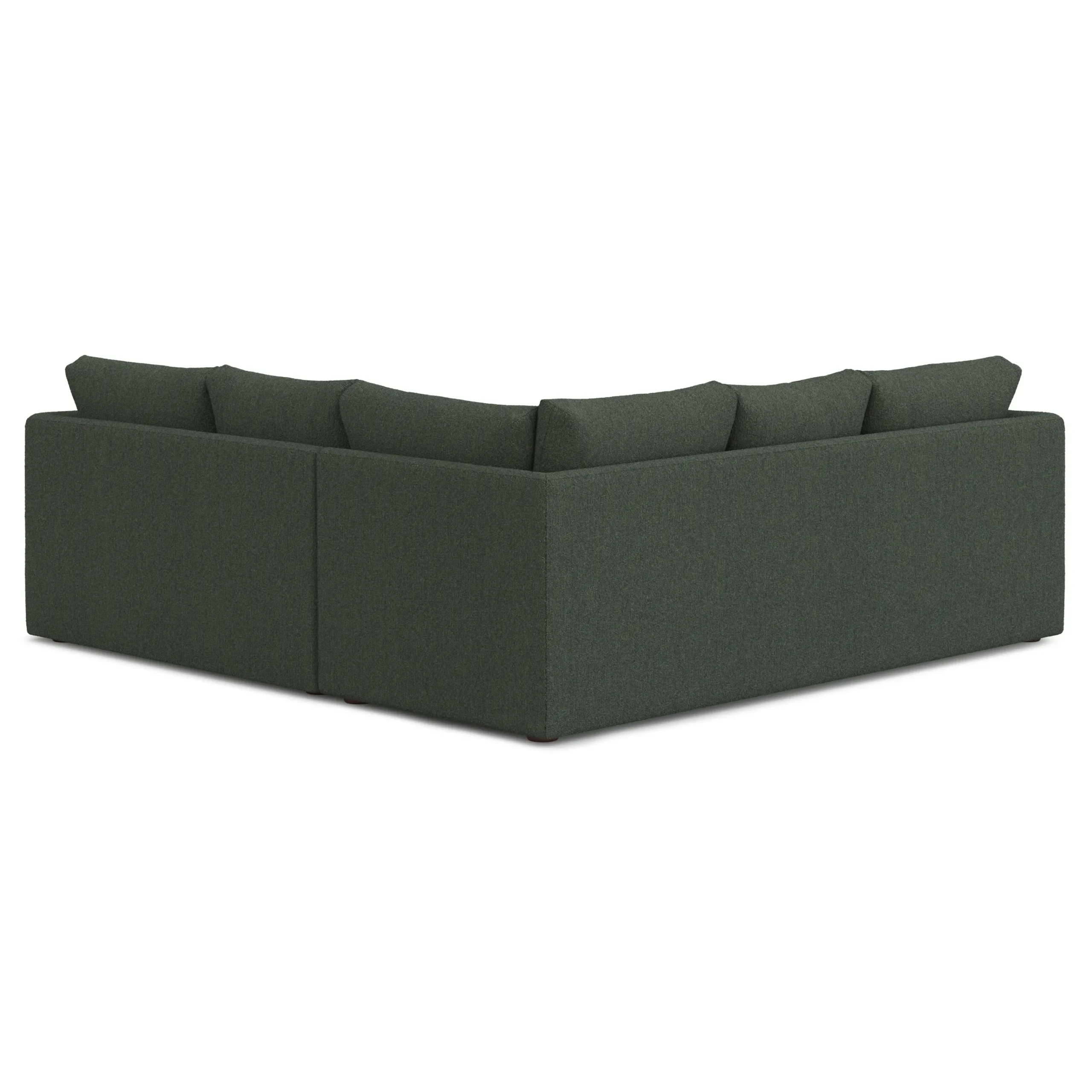 Marina 92_ Corner Sectional - Green Wool Bouclé - Image 5