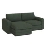 Riley 84_ Reversible Storage Sectional - Green Wool Bouclé