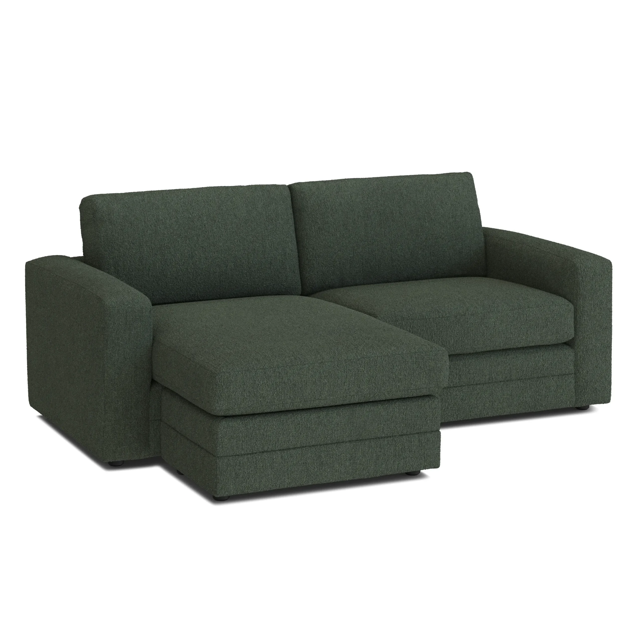 Riley 84_ Reversible Storage Sectional - Green Wool Bouclé - Image 5