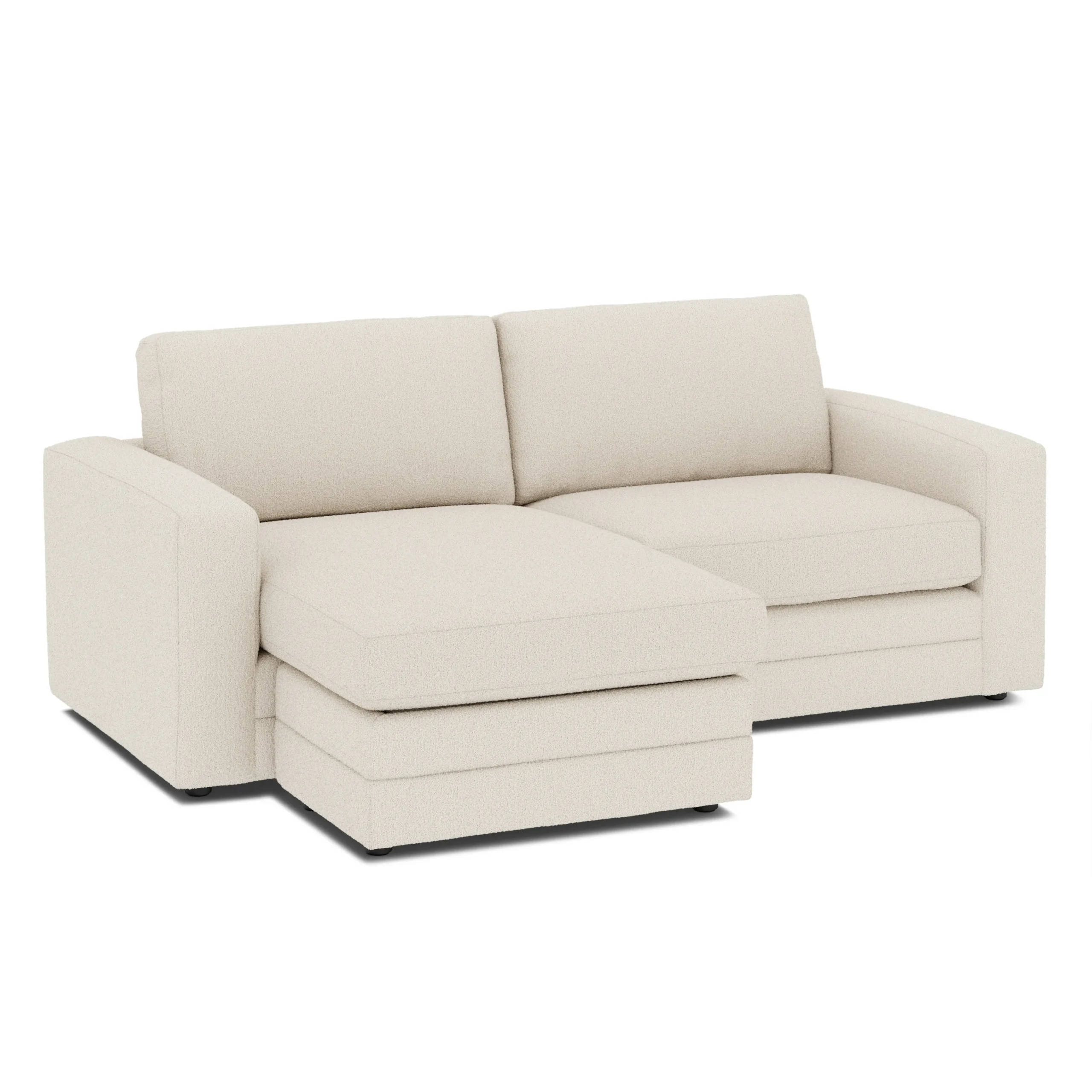 Riley 84_ Reversible Storage Sectional - Ivory Wool Bouclé - Image 5
