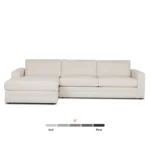 Riley 118.5_ Left Sectional - Napa White