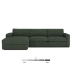 Riley 118_ Left Storage Sleeper Sectional - Green Wool Bouclé
