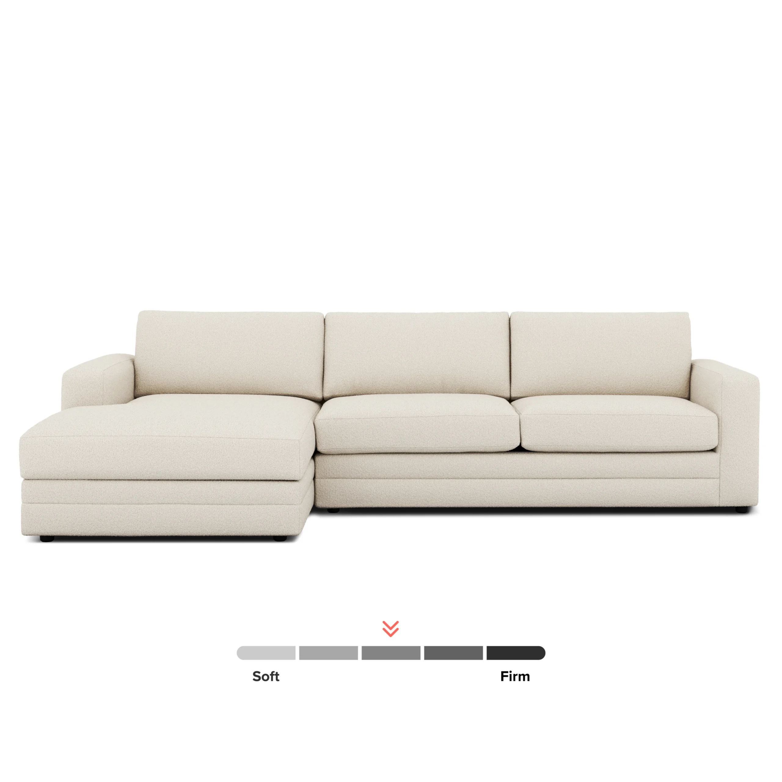 Riley 118_ Left Storage Sleeper Sectional - Ivory Wool Bouclé - Image 5
