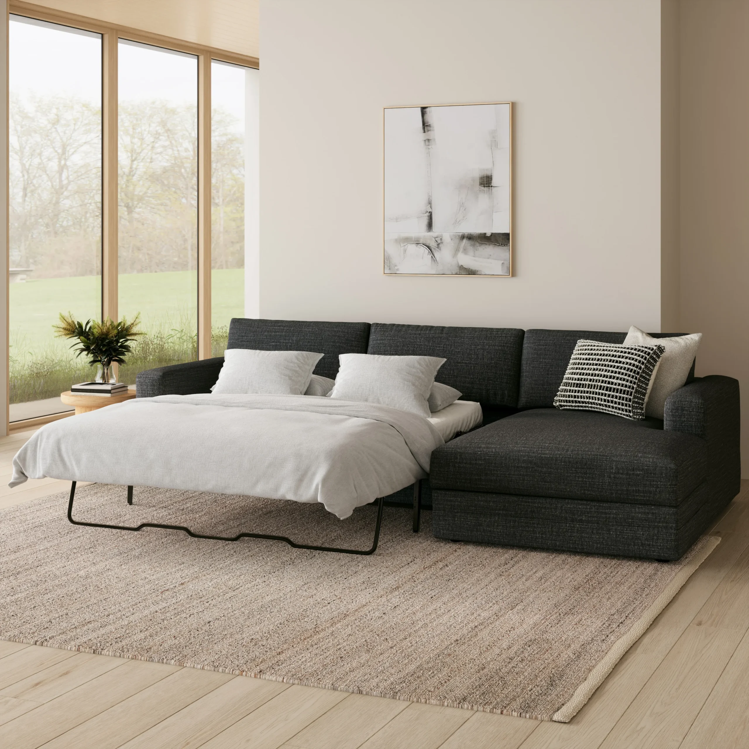 Riley 118_ Right Storage Sleeper Sectional - Napa Charcoal - Image 3