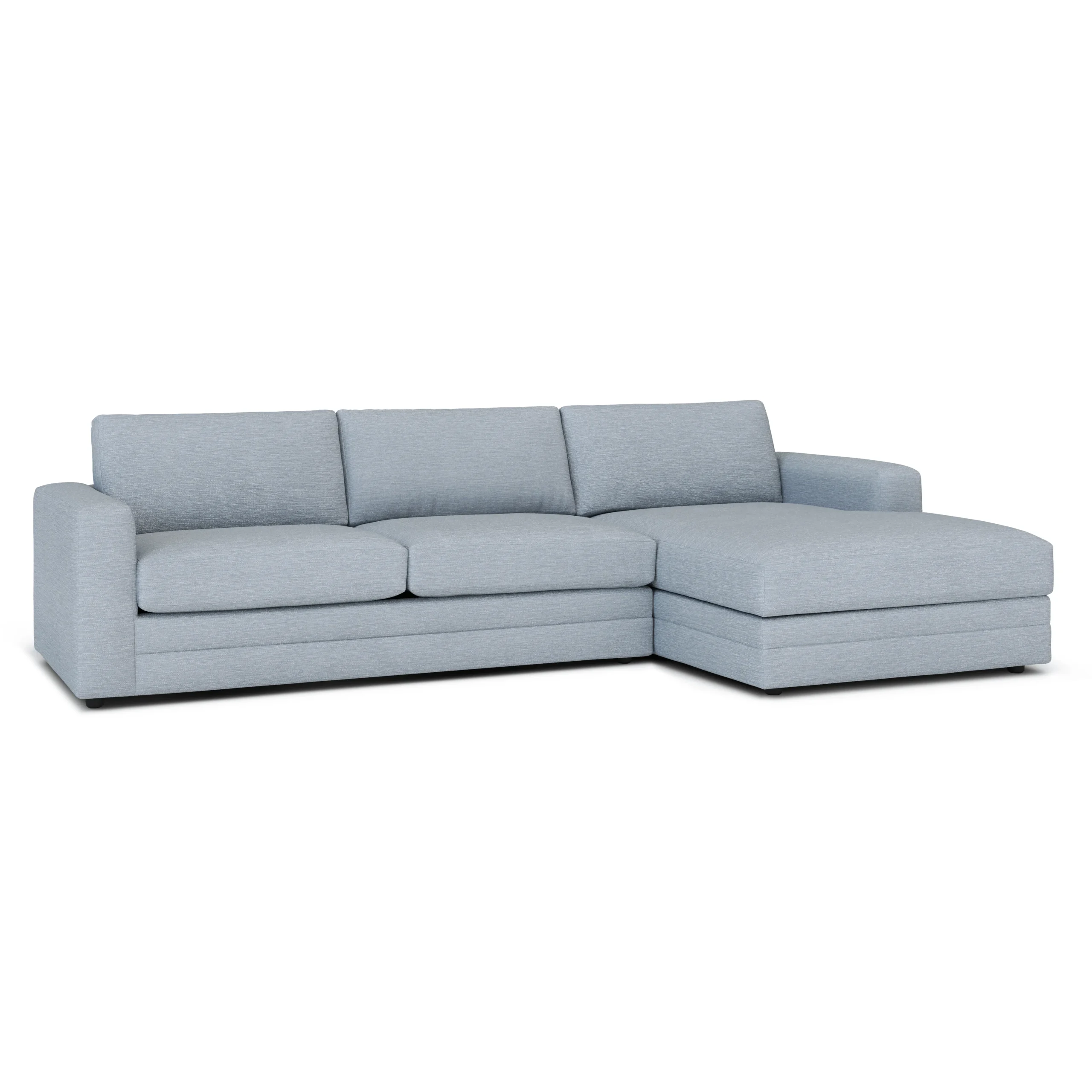 Riley 118_ Right Storage Sleeper Sectional - Silver Light Blue - Image 3