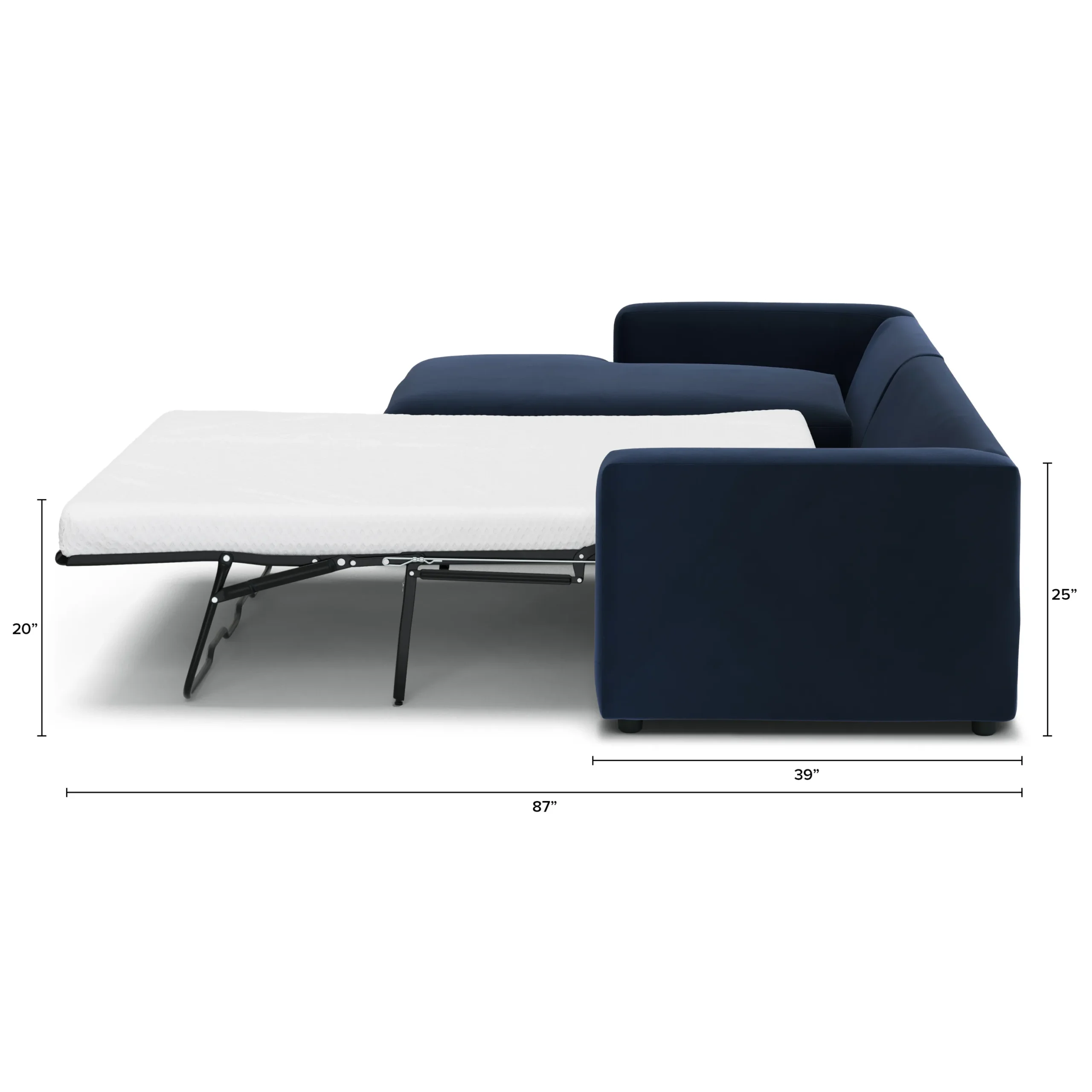 Riley 118_ Velvet Left Storage Sleeper Sectional - Hale Ink - Image 2