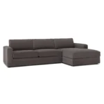 Riley 118_ Velvet Right Storage Sleeper Sectional - Hale Warm Gray