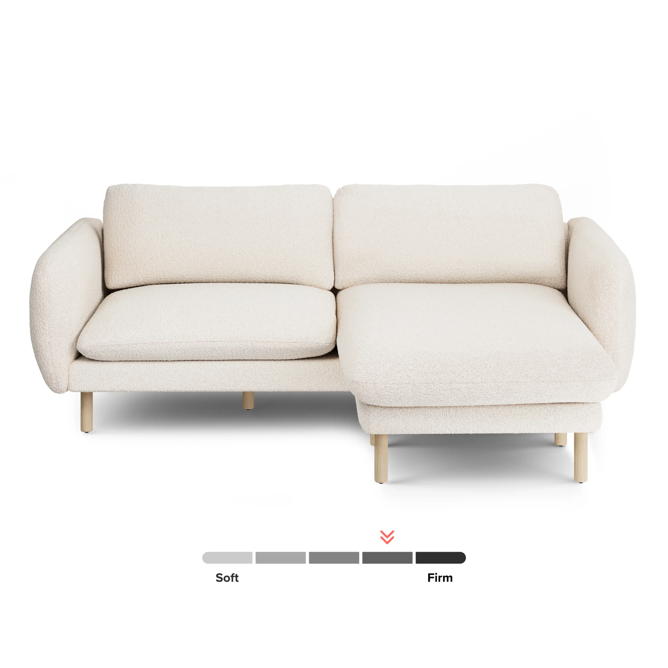 Sanders 85.5_ Reversible Sectional - Ivory Wool Bouclé - Image 5