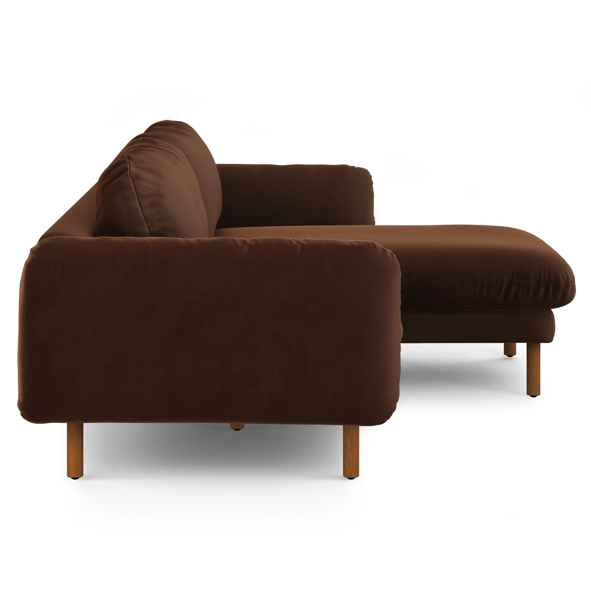 Sanders 85.5_ Velvet Reversible Sectional - Plush Pacific Brown - Image 5