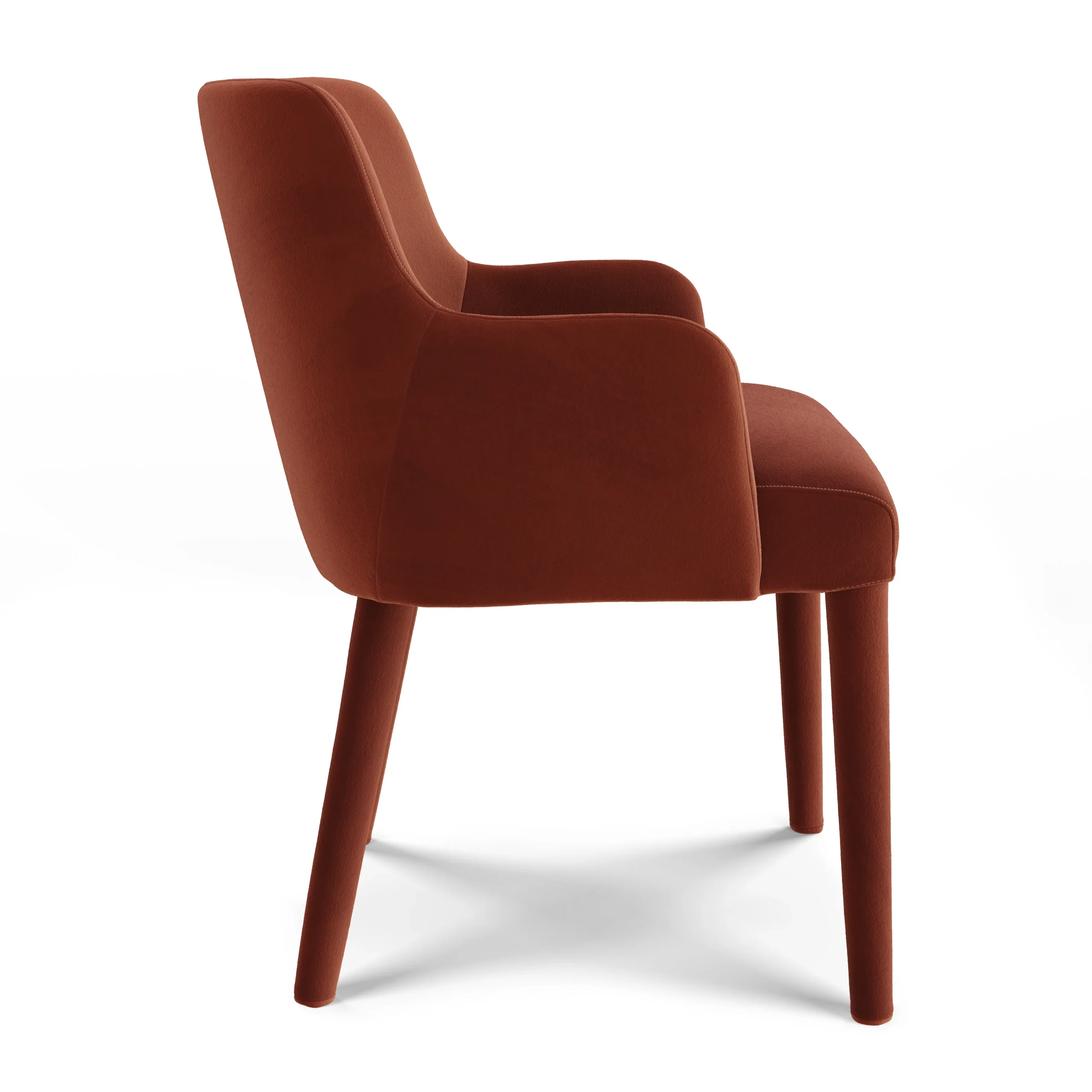 Harris Velvet Dining Armchair - Hale Rust - Image 5