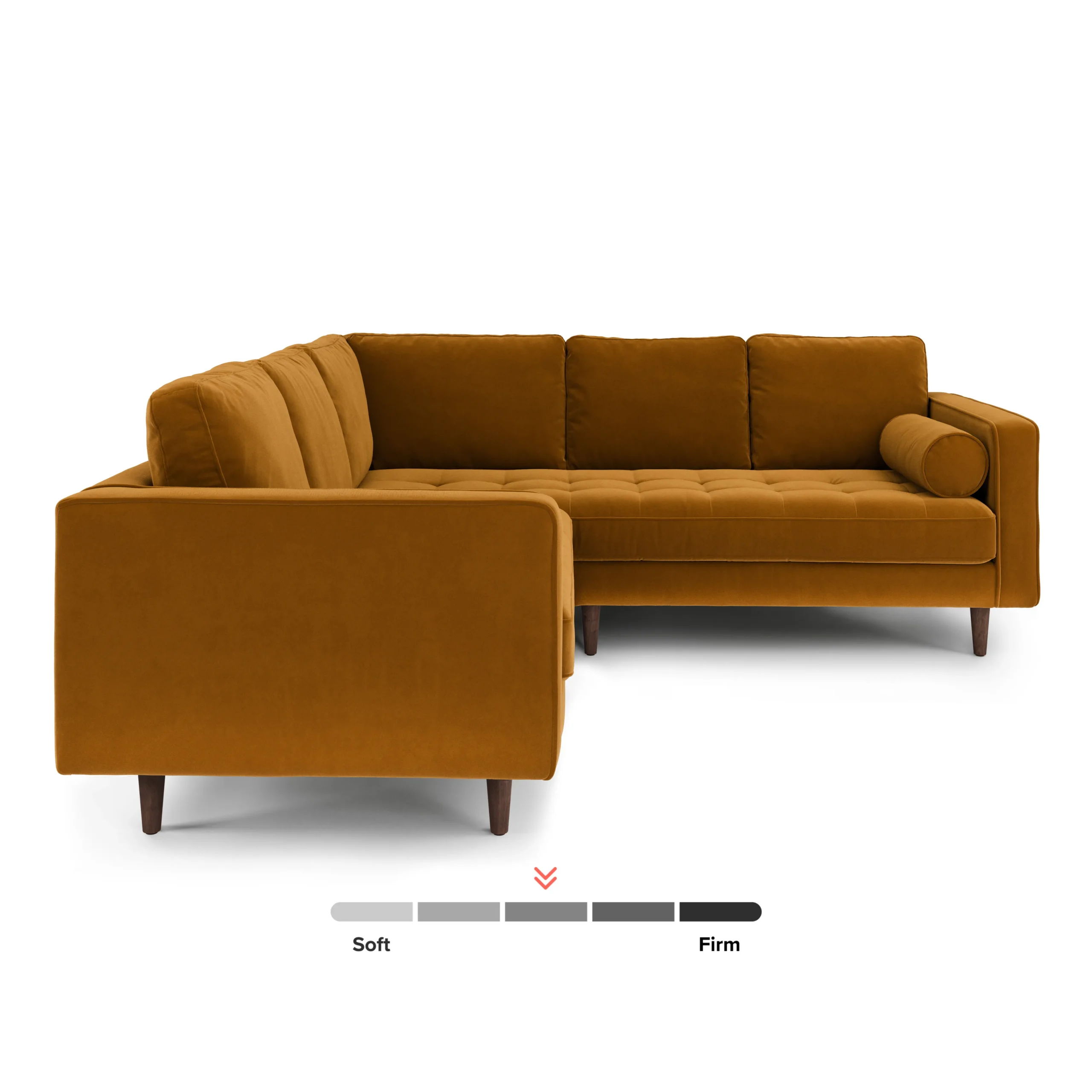 Sven 91_ Tufted Velvet Corner Sectional - Plush Pacific Ginger - Image 5