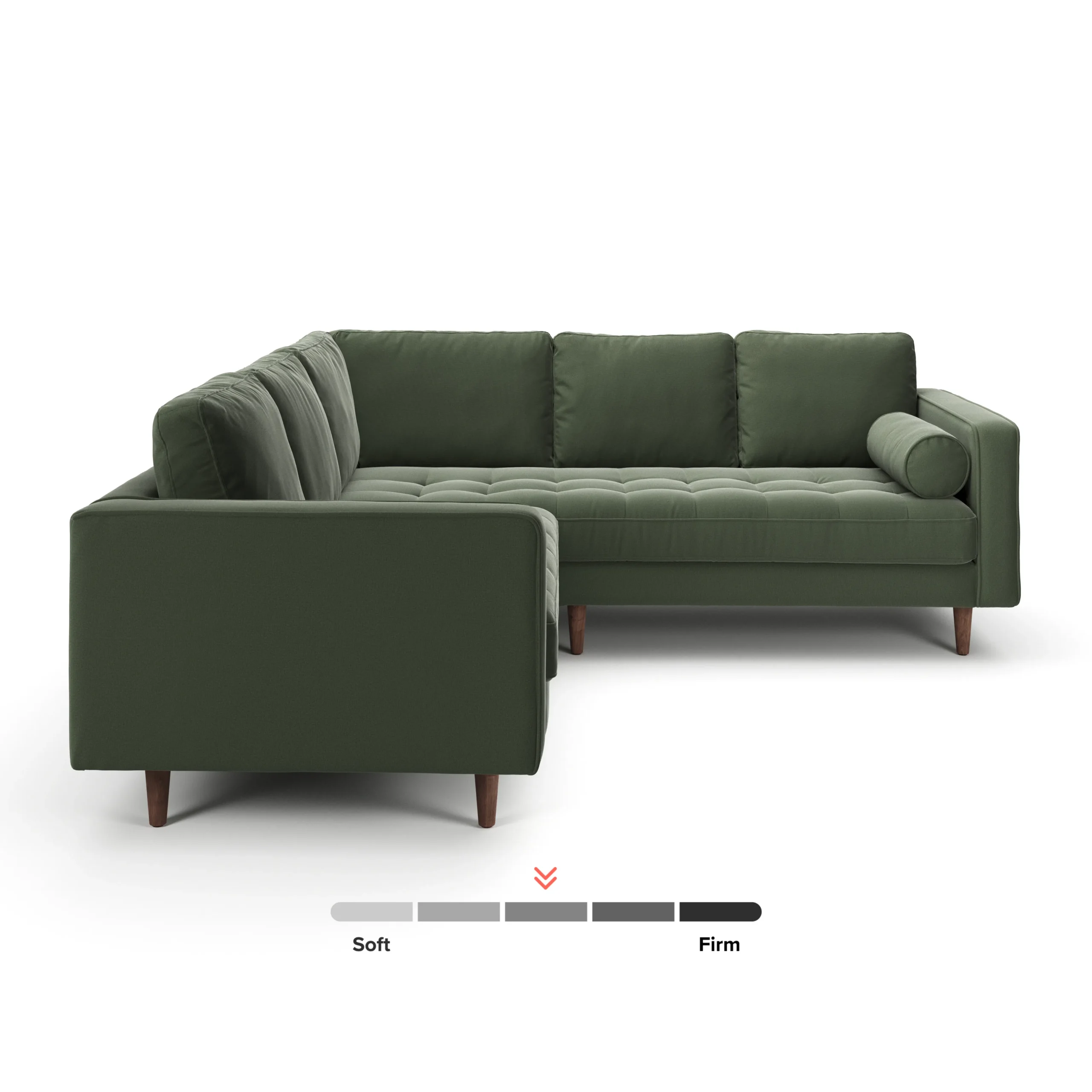 Sven 91_ Tufted Velvet Corner Sectional - Plush Pacific Green - Image 5
