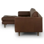 Sven 100_ Tufted Leather Left Sectional - Charme Chocolat
